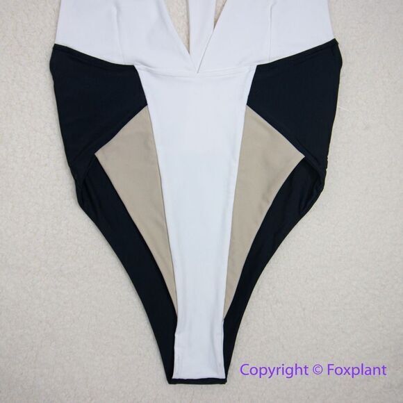 NEW MBM swim one piece swimsuit colorblock, size S - Picture 4 of 16